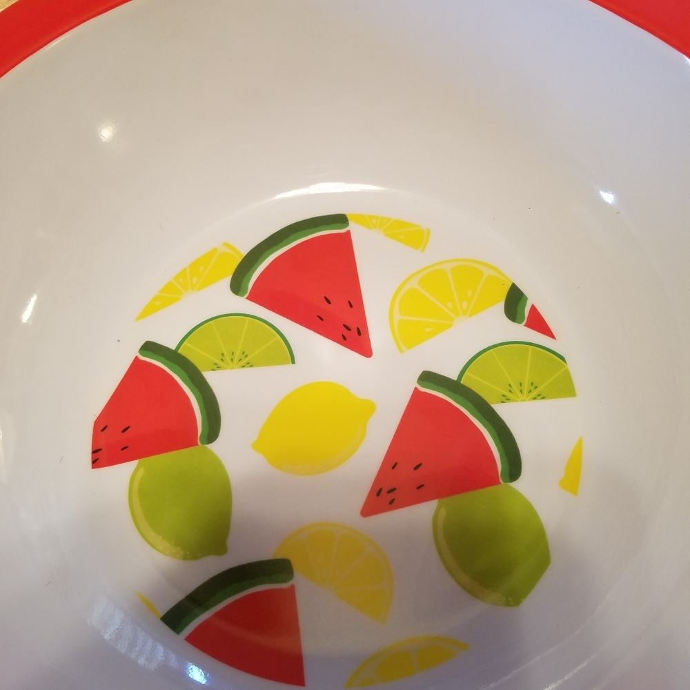 Bowls 
Hard plastic bowls 
One red with pictures o - Picture 9 of 10